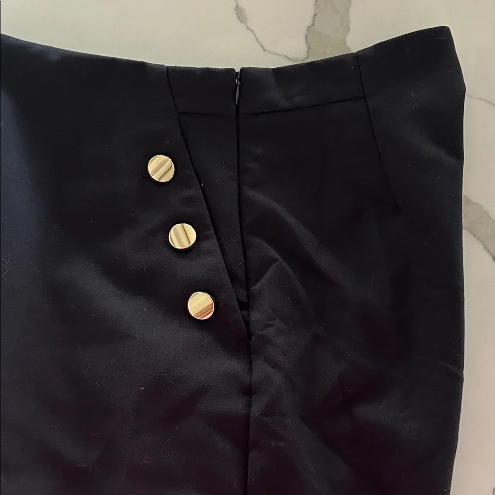 Zara Black High Waist Shorts with Button Accents